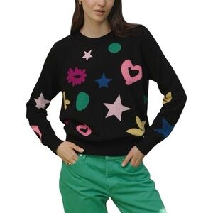 White + Warren Colorful Patterned Women's Sweater, Large